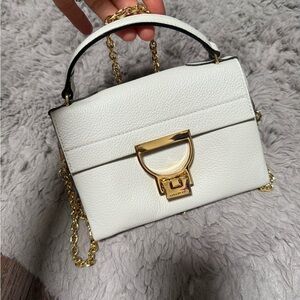 Chic White Mini Bag with Gold Chain by [Brand]